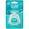 Глобал Уайт Вощеная зубная нить "Свежая мята" с хлоргексидином, 50 м (Global White, Поддержание эффекта отбеливания) фото 1