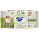 Детские влажные хлопковые салфетки 0+ с экстрактом ромашки и хлопковым молочком, 72 шт (Eco)