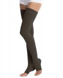 Чулки компрессионные с открытым мыском, I класс компрессии, размер 1, черные (1 пара) (Компрессионные чулки)