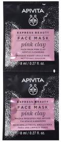 Apivita Маска для лица с Розовой Глиной, 2x8 мл. фото