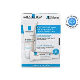 La Roche-Posay Набор Комплексный уход для увлажнения проблемной кожи восстанавливающий уход Н Iso-Biome 40 мл  бальзам-барьер для губ Cicaplast 7,5 мл. фото