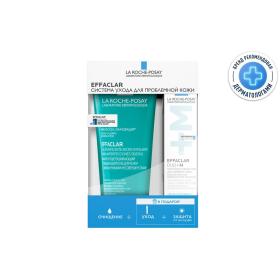 La Roche-Posay Набор для жирной и проблемной кожи микроотшелушивающий гель 200 мл  крем Duo M 15 мл  солнцезащитный тонирующий флюид 3 мл. фото
