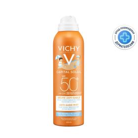 Vichy Детский солнцезащитный спрей-вуаль анти-песок для лица и тела SPF 50, 200 мл. фото