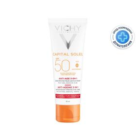 Vichy Cолнцезащитный антивозрастной уход 3 в 1 с антиоксидантами SPF 50, 50 мл. фото