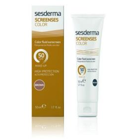 Sesderma Солнцезащитное тональное средство SCREENSES Color Fluid Sunscreen SPF 50 Brown Темный тон, 50 мл. фото