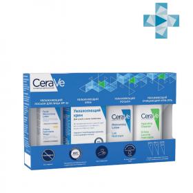 CeraVe Набор увлажняющий крем 50 мл  крем-гель очищающий 20 мл  увлажняющий лосьон 20 мл  увлажняющий лосьон для лица SPF25, 3 мл. фото