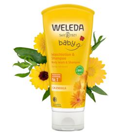 Weleda Детский шампунь-гель с календулой для волос и тела 200 мл. фото