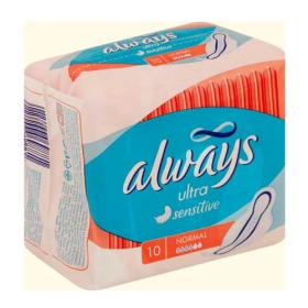 Always Олвейс,  Женские гигиенические прокладки Ultra Sensitive Normal Plus Single. фото