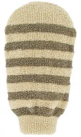 Foersters Массажная полосатая мочалка-варежка из органического хлопка и органического льна. фото