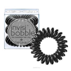 Invisibobble Резинка-браслет для волос True Black с подвесом черный 3 шт.. фото