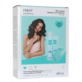 Kaaral Набор для сухих и ломких волос  шампунь 300 мл  кондиционер 250 мл   щетка для волос. фото