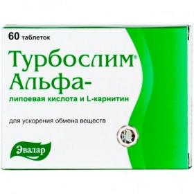 Турбослим Комплекс Альфа-липоевая кислота и L-карнитин, 60 таблеток. фото