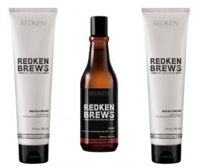 Redken Brews Комплект Брюс шампунь  крем для бритья  бальзам после бритья. фото