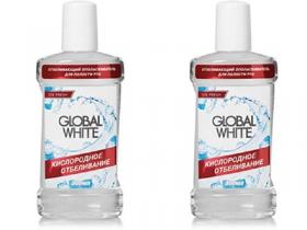 Global White Набор Отбеливающий ополаскиватель с перборатом 300 мл2 штуки. фото