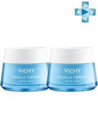 Vichy Комплект Аквалия Термаль Насыщенный крем для сухой и очень сухой кожи, 2 шт. по 50 мл. фото