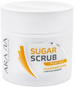Aravia Professional Сахарный скраб для тела с маслом миндаля, 300 мл. фото