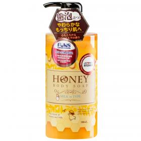 Funs Гель для душа увлажняющий с экстрактом меда и молока Honey Milk, 500 мл. фото