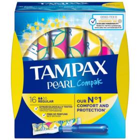 Tampax Тампакс Компак Перл тампоны женские гигиенические с аппликатором регуляр 16. фото