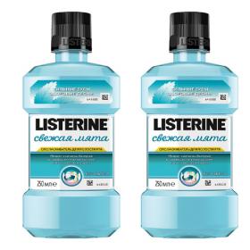 LISTERINE Набор Ополаскиватель для полости рта Свежая мята 250 мл 2 шт. фото