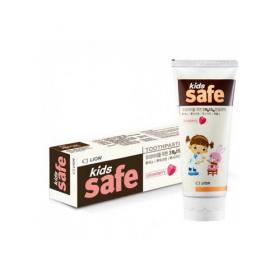 Cj Lion Детская зубная паста со вкусом клубники Kids Safe от 3-х до 12 лет 90 гр. фото