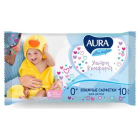 Aura Влажные салфетки для детей Ultra Comfort 10 шт. фото