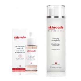 Skincode Набор Ревитализирующая лифтинг-сыворотка в масле 24 часа, 28 мл  Укрепляющий тонизирующий лосьон, 200 мл. фото