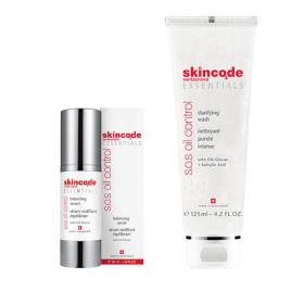 Skincode Набор Матирующая сыворотка для жирной кожи, 30 мл  Очищающее средство для жирной кожи, 125 мл. фото