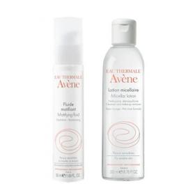 Avene Набор Очищающий мицеллярный лосьон 200 мл  Увлажняющий матирующий флюид 50 мл. фото