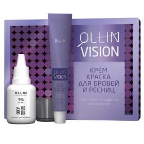 Ollin Professional Крем-краска для бровей и ресниц, графит, в наборе, 20 мл. фото