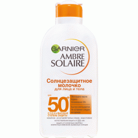 Garnier Солнцезащитное молочко для лица и тела SPF 50, водостойкое, 200 мл. фото