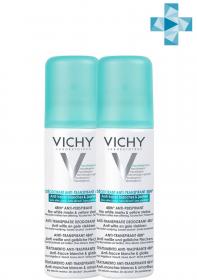 Vichy Комплект Дезодорант-антиперспирант 48ч спрей против белых и желтых пятен, 2 шт. по 125 мл. фото