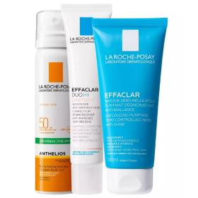 La Roche-Posay Набор для проблемной кожи спрей-вуаль  тонирующий крем  маска. фото