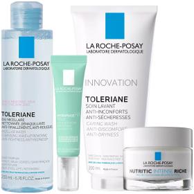 La Roche-Posay Набор Нутритик Интенс Риш 50 мл   Гидрафаз Интенс для контура глаз 15 мл  Толеран Очищающий гель 200 мл  Мицеллярная вода для чувствительной кожи, 200 мл. фото