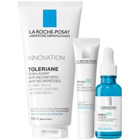 La Roche-Posay Набор Корректирующий антивозрастной уход Увлажняющая сыворотка 30 мл  Уход для контура глаз 15 мл  Очищающий гель-уход 200 мл. фото