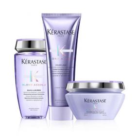 Kerastase Набор Пепельный блонд Шампунь-Ванна Lumire 250 мл  Cicaflash Молочко 250 мл  Маска Ultra-Violet 200 мл. фото