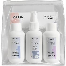 Ollin Professional Тревел-набор шампунь 100 мл  бальзам 100 мл  крем-спрей 15 в 1, 100 мл. фото