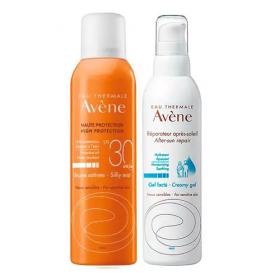 Avene Набор Солнцезащитный невесомый масло-спрей SPF 30, 150 мл  Молочко Восстанавливающее после солнца 200 мл. фото