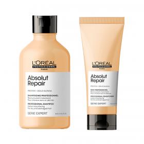 Loreal Professionnel Набор Absolut Repair для восстановления поврежденных волос Шампунь, 300 мл  Кондиционер, 200 мл. фото