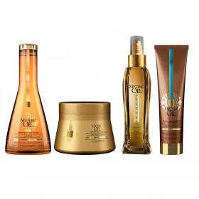 Loreal Professionnel Набор Mythic Oil Масло питательное, 100 мл  Шампунь для тонких волос, 250 мл  Маска для тонких волос, 200 мл  Крем универсальный для волос, 150 мл. фото