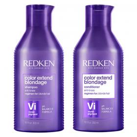 Redken Набор Шампунь с ультрафиолетовым пигментом для оттенков блонд, 300 мл  Кондиционер с ультрафиолетовым пигментом для оттенков блонд, 300 мл. фото