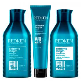 Redken Набор Шампунь для укрепления волос, склонных к ломкости, 300 мл  Кондиционер для укрепления волос, склонных к ломкости, 300 мл  Восстанавливающий уход Ленгс Силер, 150 мл. фото