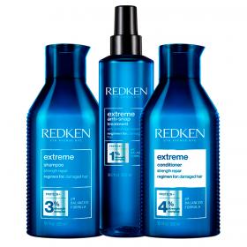 Redken Набор Восстанавливающий шампунь для ослабленных и поврежденных волос, 300 мл  Восстанавливающий кондиционер для ослабленных и поврежденных волос, 300 мл  Несмываемый уход Anti-snap, 250 мл. фото