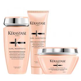 Kerastase Набор для кудрявых и вьющихся волос Curl Manifesto Шампунь, 250 мл  Молочко, 250 мл  Маска, 200 мл. фото