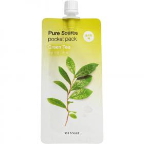 Missha Увлажняющая маска для лица Pure Source Pocket Pack Green Tea, 10 мл. фото