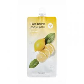 Missha Увлажняющая маска для лица Pure Source Pocket Pack Lemon, 10 мл. фото