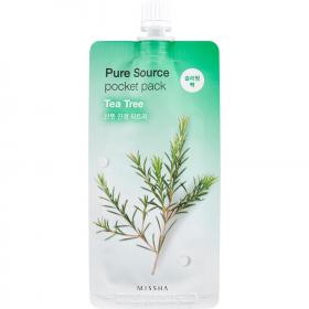 Missha Увлажняющая маска для лица Pure Source Pocket Pack Tea Tree, 10 мл. фото