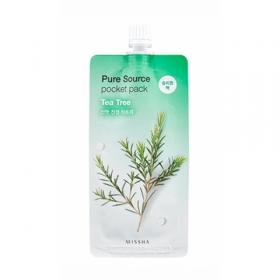 Missha Увлажняющая маска для лица Pure Source Pocket Pack Tea Tree, 10 мл. фото