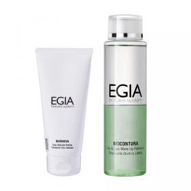 Egia Набор Мягкое очищение скраб 100 мл  средство для снятия макияжа 150 мл. фото