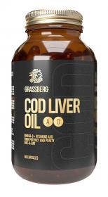 Grassberg Биологически активная добавка к пище Cod Liver Oil 410 мг  витамины D, A, E , 60 капсул. фото