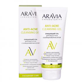 Aravia Laboratories Очищающий гель для лица и тела с салициловой кислотой Anti-Acne Cleansing Gel, 200 мл. фото